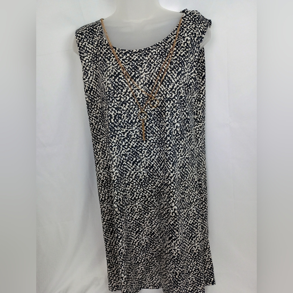 Office Work Siren M Elegant Leopard Animal Print Sleeveless Dress (#1,362)